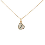 Gold broken heart and stone necklace