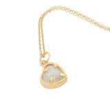 Gold broken heart and stone necklace