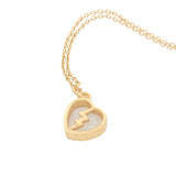 Gold broken heart and stone necklace