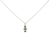 Collier doré trilogie multi pierres 42 cm