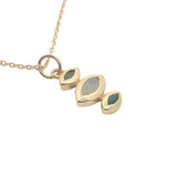 Collier doré trilogie multi pierres 42 cm