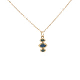 Collier doré trilogie multi pierres 42 cm