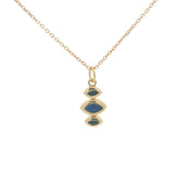 Collier doré trilogie multi pierres 42 cm
