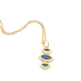 Collier doré trilogie multi pierres 42 cm