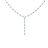 Collier doré base chapelet chaine rosary onyx verte 54 cm