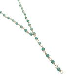 Collier doré base chapelet chaine rosary onyx verte 54 cm
