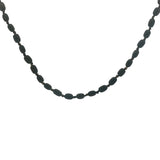 Collier doré perles ovales en bois foncé et noeuds marrons 64 cm