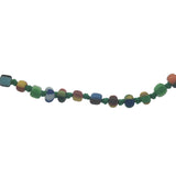 Collier doré petites perles multicolores et noeuds verts 60 cm