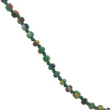 Collier doré petites perles multicolores et noeuds verts 60 cm