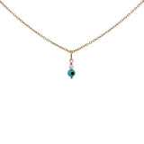 Collier doré petit oeil bleu avec perle d'eau douce 42 cm