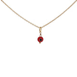 Collier doré petit oeil rouge avec perle d'eau douce 42 cm