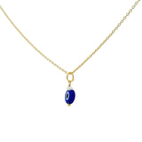 Collier doré petit oeil bleu et perle de culture