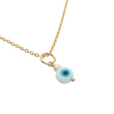 Gold eye and cultured pearl necklace