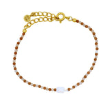 Bracelet doré duo de pierre du soleil et pierre de lune