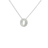 Collier en argent 925 avec anneau à boules et zircons blancs