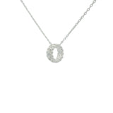 Collier en argent 925 avec anneau à boules et zircons blancs