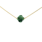 Collier doré grand trèfle Rubis zoisite facettée