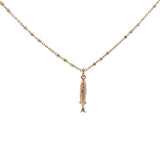 Collier doré poisson fin 38 cm