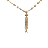 Collier doré poisson fin 38 cm