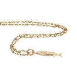 Collier doré poisson fin 38 cm