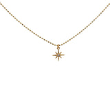 Collier doré étoile des vents zircon 38 cm