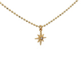 Collier doré étoile des vents zircon 38 cm