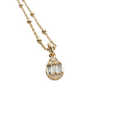 Collier doré goutte zircons 38 cm