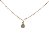 Collier doré goutte zircons 38 cm