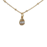 Collier doré goutte zircons 38 cm