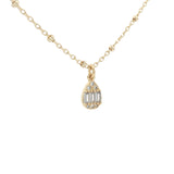 Collier doré petite goutte raffinée avec zircons 38 cm