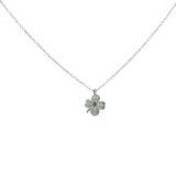925 silver clover and zircon necklace