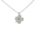 925 silver clover and zircon necklace