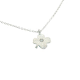 925 silver clover and zircon necklace