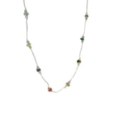 Beige thread choker necklace with stone mix