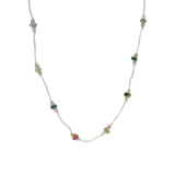 Beige thread choker necklace with stone mix