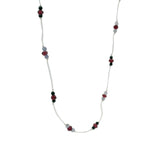 Beige thread choker necklace with stone mix