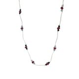Beige thread choker necklace with stone mix