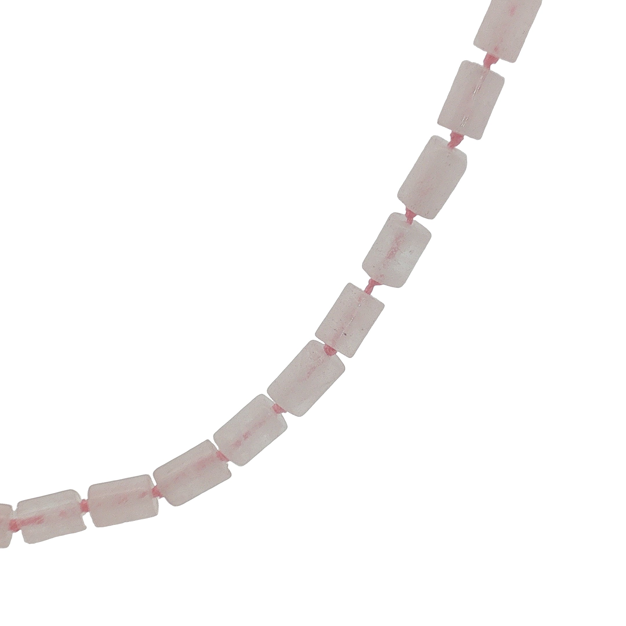 Collier doré en quartz rose taillé en tubes 42 cm