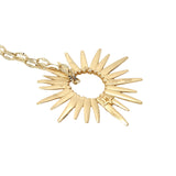 Collier doré soleil ajouré rayons 50 cm