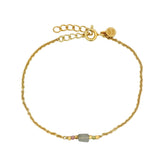 Gold square stone bracelet