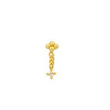 Gold buckle with chain balls and zircons