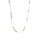 Beige thread and natural stone necklace