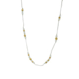 Beige thread and natural stone necklace