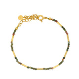 Gold stone and tube bracelet