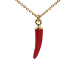 18K fine gold plated brass chili pepper necklace