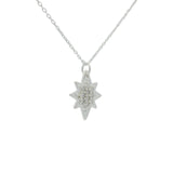 Silver star and zircon necklace
