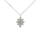 Silver star and zircon necklace