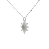 Silver star and zircon necklace