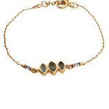 Bracelet doré trilogie et labradorite