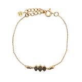 Bracelet doré trilogie et labradorite